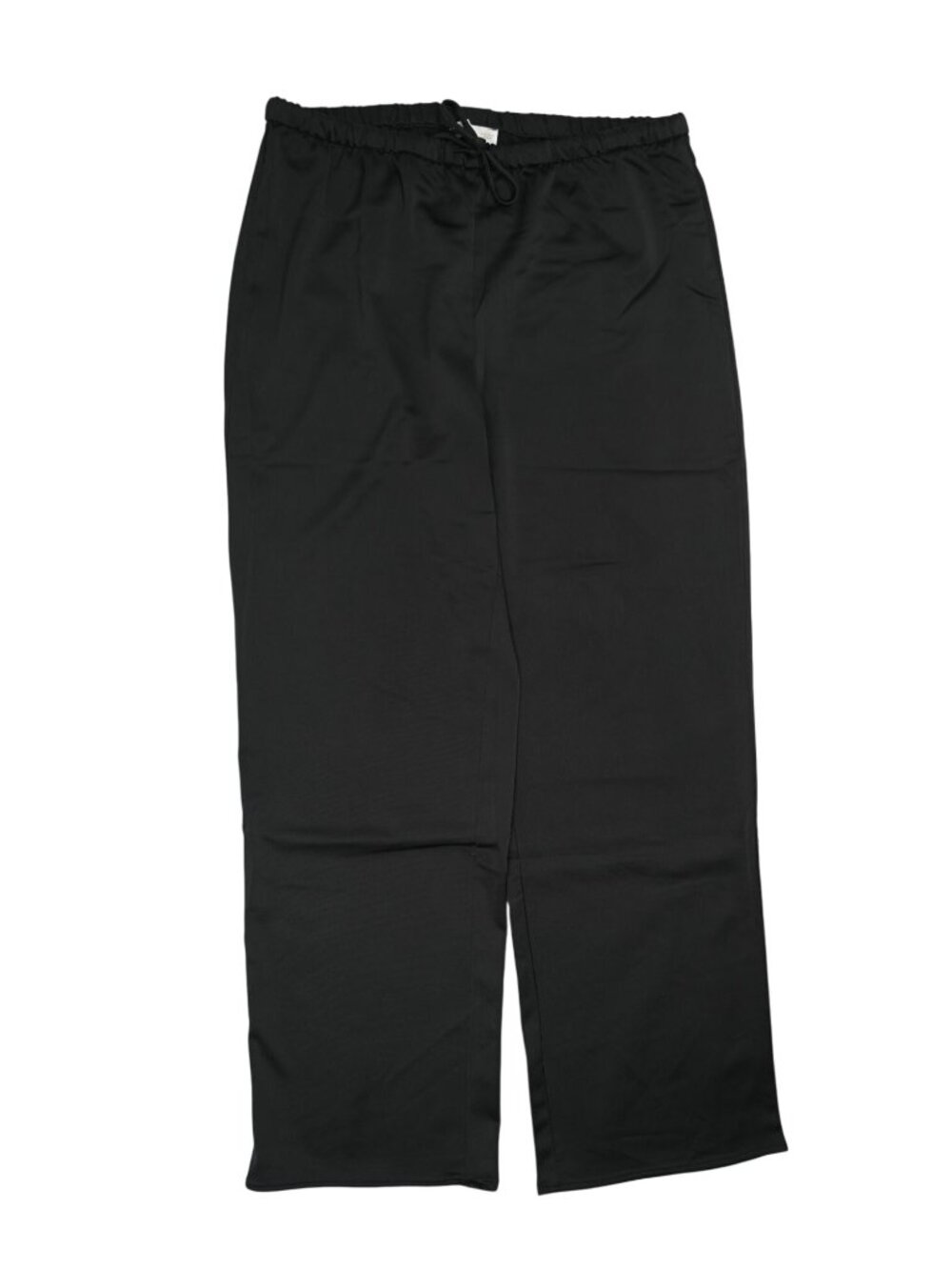 Mango Satin-Finish Elastic Waist Pants In Black